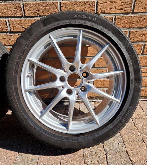 4 Mercedes 17’’ Aluminium Velgen + Winterbanden, Auto-onderdelen, Banden en Velgen, Band(en), Winterbanden, 17 inch, 205 mm, Personenwagen