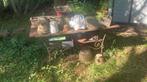 Metalen/ijzeren tafel voor buiten, Tuin en Terras, Ophalen, Gebruikt, Rechthoekig, Metaal