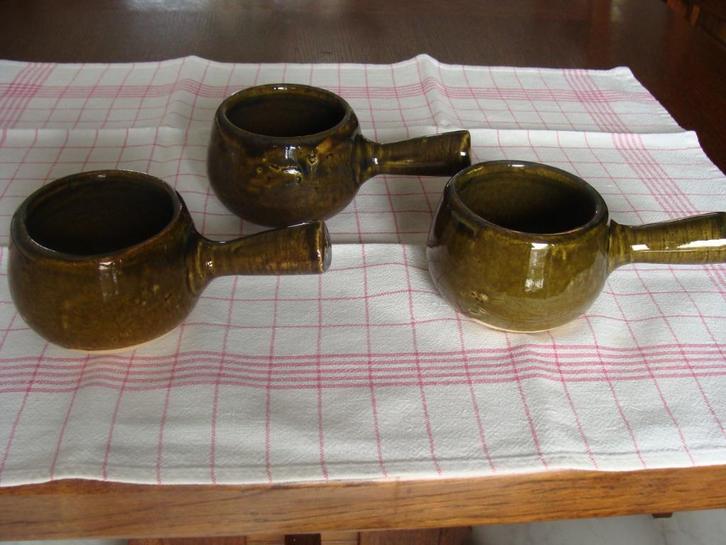 3 coquelons, allant au four, 1 ancienne cafetière brune, Huis en Inrichting, Keuken | Servies, Nieuw, Overige typen, Boerenbont