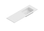 NIEUW solid surface asymmetrisch rechtse wastafel 120x47cm, Ophalen, Nieuw, Steen, Wastafel
