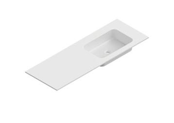 NIEUW solid surface asymmetrisch rechtse wastafel 120x47cm  beschikbaar voor biedingen