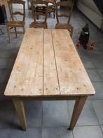 Antieke grenen tafel + 4 antieke grenen stoelen, Huis en Inrichting, Tafels | Eettafels, Gebruikt, Ophalen