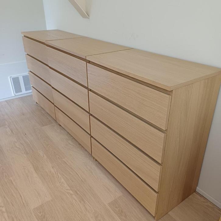 3 Malm-ladekasten Ikea, Huis en Inrichting, Kasten |Televisiemeubels, Zo goed als nieuw, 100 tot 150 cm, 50 tot 100 cm, 25 tot 50 cm