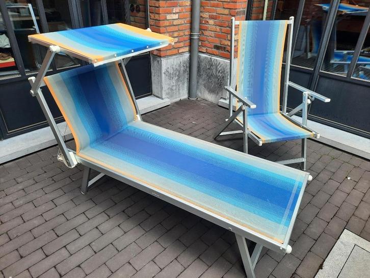 Degelijke tuinstoelen en ligbedden., Tuin en Terras, Tuinstoelen, Zo goed als nieuw, Aluminium, Inklapbaar, Stapelbaar, Verstelbaar