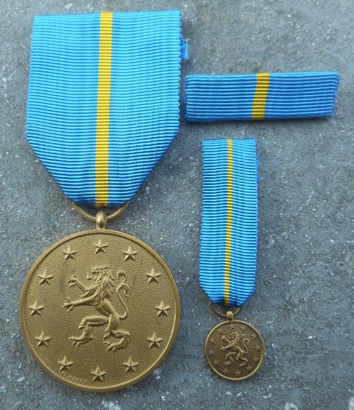 UNAO - MEDAILLE DE LA RECONNAISSANCE + MINIATURE, Verzamelen, Militaria | Algemeen, Landmacht, Lintje, Medaille of Wings, Verzenden