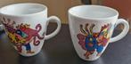 Koffiemok - 2stuks - blauw/rood - hoogte 8.5 cm - NIEUW, Verzenden, Nieuw, Kop(pen) en/of Schotel(s)