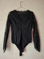Elegante Zwarte Body met Lange Kant Mouwen - In Vogue - Maat, Zwart, Ophalen of Verzenden, Lange mouw, Maat 36 (S)