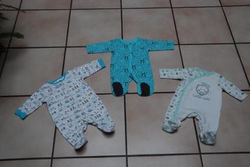 Set van 3 katoenen pyjama's T56cm of 0/1 maand Zeer goede st