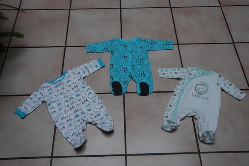 Set van 3 katoenen pyjama's T56cm of 0/1 maand Zeer goede st, Kinderen en Baby's, Babykleding | Maat 56, Zo goed als nieuw, Jongetje of Meisje