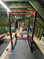 Home Fitness Power Rack + 183kg gewichten + accessoires, Sport en Fitness, Fitnessmaterialen, Ophalen, Zo goed als nieuw