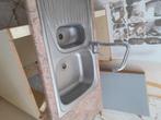 Inox spoelbak met mengkraan, Ophalen, Gebruikt, Inox, Wastafel
