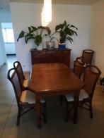 Table à manger ancienne en bois + 6 chaises, Enlèvement ou Envoi