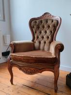 Fauteuil zetel velours vintage mosgroen, Ophalen