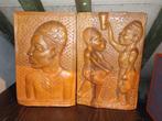 2 x Afrikaans houtsnijwerk, Antiek en Kunst, Ophalen of Verzenden