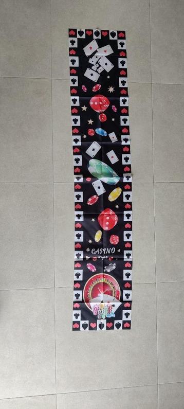 Casino night spandoek/tafelloper 180x134 beschikbaar voor biedingen