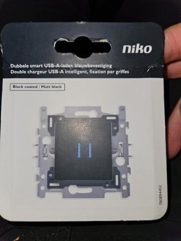 Double Chargeur USB A Niko Black matt beschikbaar voor biedingen