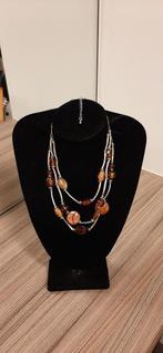 Halsketting, Handtassen en Accessoires, Kettingen, Overige materialen, Verstelbaar, Bruin, Nieuw