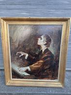 Huile sur panneau joueur de piano signe robert colot, Antiek en Kunst, Ophalen of Verzenden