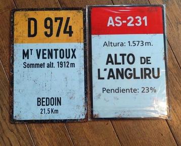 Metalen platen: mythische cols, zie foto's.Nieuw beschikbaar voor biedingen