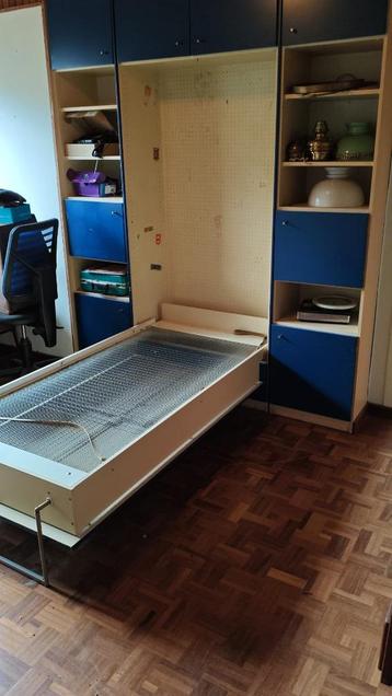 ***Vintage*** 60-ies opklapbed + bijhorende kasten beschikbaar voor biedingen