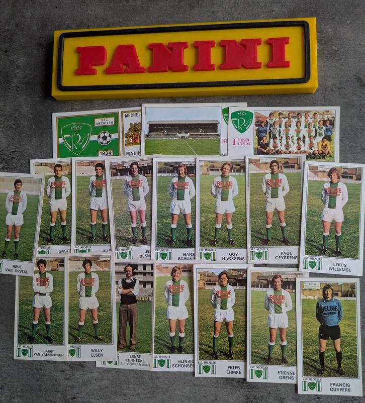 PANINI FOOTBALL 76 RAC MECHELEN 18x STICKERS 1976, Hobby en Vrije tijd, Stickers en Plaatjes, Verzenden