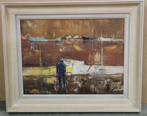 Leo Cleymans, in de haven, Antiek en Kunst, Kunst | Schilderijen | Klassiek, Ophalen of Verzenden