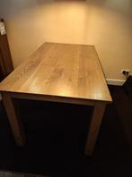 Blank eiken eettafel (uitschuifbaar), Huis en Inrichting, Ophalen, Eikenhout, 50 tot 100 cm, Zo goed als nieuw