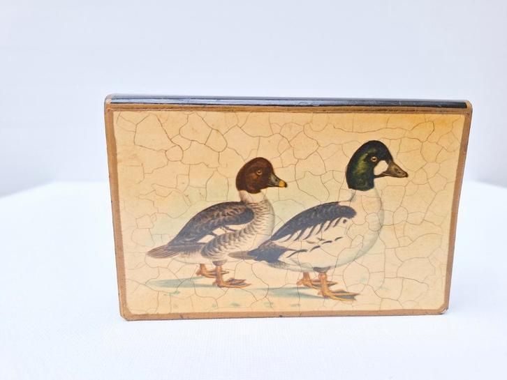 Decoratieve metalen luciferdooshouder eenden, Antiek en Kunst, Antiek | Gereedschap en Instrumenten, Ophalen of Verzenden