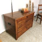 Antieke dekenkist/salontafel in zware eik + lade B 100 H 67, Huis en Inrichting, Woonaccessoires | Kisten, Ophalen, Gebruikt, 50 tot 100 cm