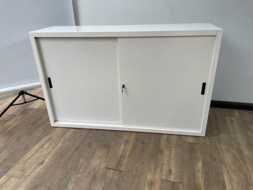 Metalen schuifdeurkast 160 (wit), Tuin en Terras, Bergingen en Tuinkasten, Metaal, Ophalen