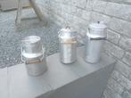 3 grote, waterdichte aluminium melkkannen, Antiek en Kunst, Ophalen