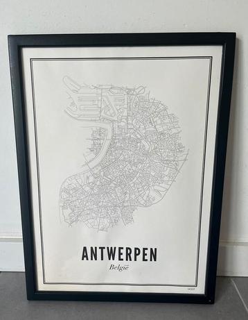 Poster met lijst Antwerpen 42*32 cm