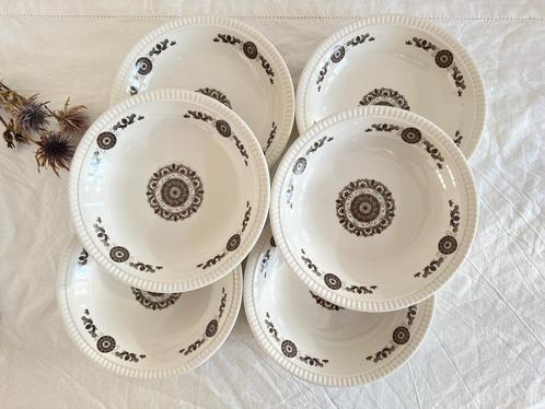 6 assiettes creuses Boch Delta Murielle, Antiek en Kunst, Antiek | Servies los, Ophalen of Verzenden