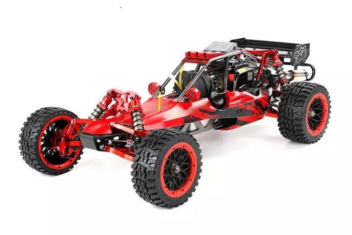 45CC 5.0PK RC Benzine BAJA BUGGY PRO VOLL ALUMINIUM. ROOD, Hobby en Vrije tijd, Modelbouw | Radiografisch | Auto's, Nieuw, Benzine