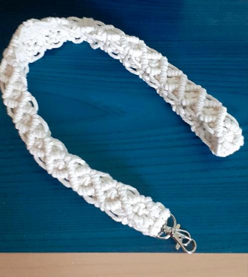 riem, handvat, halsketting, sleutelhanger, macramé kleurstof, Handtassen en Accessoires, Kettingen, Nieuw, Zilver, Beige, Ophalen of Verzenden