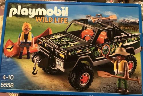 Playmobil 5558 Wildlife pickup met kano, Kinderen en Baby's, Speelgoed | Playmobil, Zo goed als nieuw, Ophalen of Verzenden