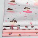 61012) 4 piècesx70x50cm tissu lot ballerine, Wit, Nieuw, Ophalen of Verzenden, 30 tot 120 cm