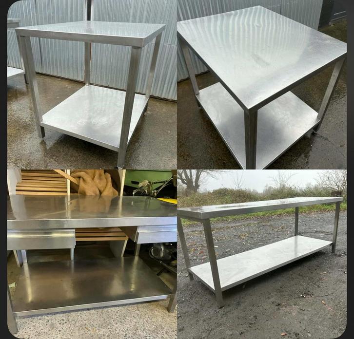 4 Tables en inox HORECA, Articles professionnels, Horeca | Équipement de cuisine, Utilisé, Enlèvement ou Envoi