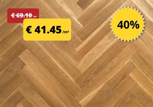 Visgraat parket voor € 41.45 /m² ! - STOCKVERKOOP, Doe-het-zelf en Bouw, Vloerdelen en Plavuizen, Nieuw, Parket, Hout, Minder dan 50 cm