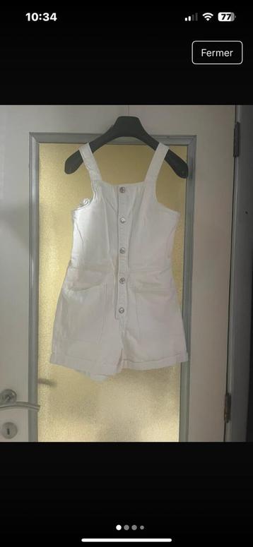 Combinaison en jean blanc Zara pour filles, taille 12short beschikbaar voor biedingen