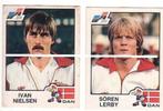 Panini / Euro 84 / Denemarken / 2 stickers, Verzamelen, Sportartikelen en Voetbal, Zo goed als nieuw, Poster, Plaatje of Sticker