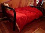 Lit en métal noir + matelas 120x200 cm (lit double), Maison & Meubles, Chambre à coucher | Lits, Queen size, Comme neuf, Enlèvement