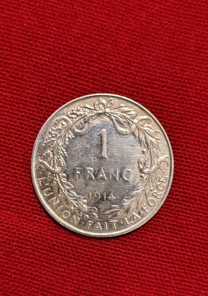 pièce 1 franc belge albert 1er fr 1914, Timbres & Monnaies, Monnaies | Belgique, Monnaie en vrac, Argent, Argent, Enlèvement ou Envoi