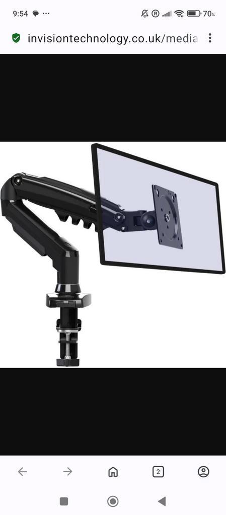 2 Bras support d ecran, Computers en Software, Monitoren, Zo goed als nieuw, Ophalen of Verzenden