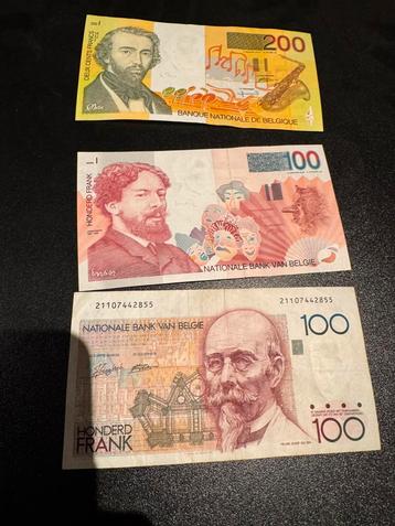  Bankbiljetten (3) 200 Bef - 100 Bef - 100 Bef beschikbaar voor biedingen
