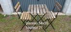 Tuintafel en stoelen, Ophalen, Gebruikt, Hout