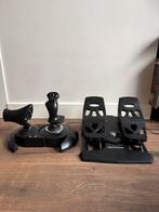 Flight Sim - Thrustmaster Hotas + Rudder Pedals, Computers en Software, Joysticks, Ophalen, Zo goed als nieuw, Thrustmaster