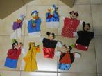 9 disney poppenkastpoppen mickey minnie mouse , donald duck, Verzamelen, Ophalen of Verzenden, Gebruikt, Pop