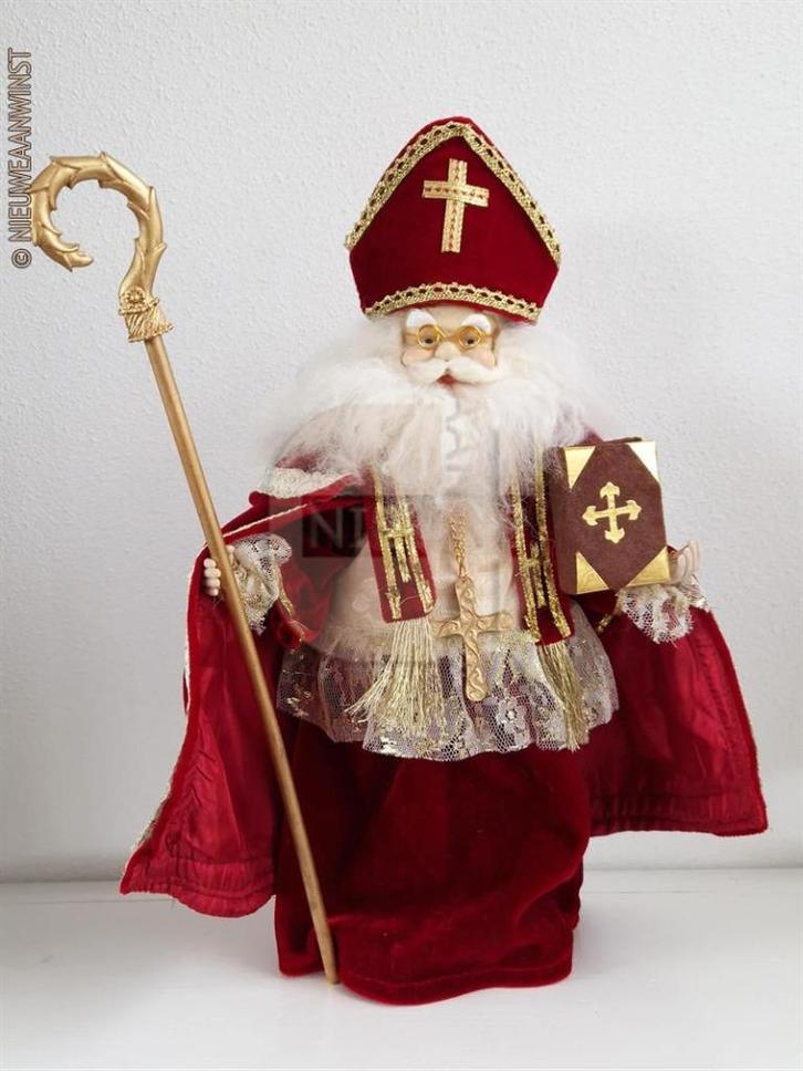 Authentieke etalage Sinterklaas pop - 45 cm, rood, Diversen, Sinterklaas, Verzenden