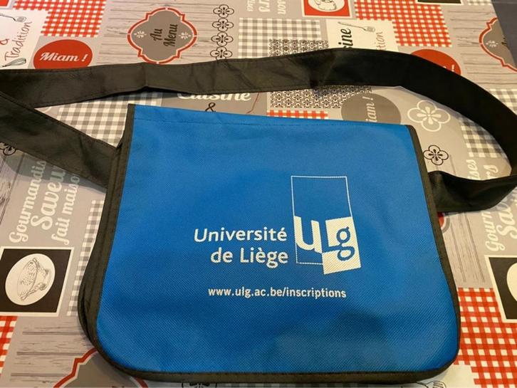 Lichtgewicht boekentas in blauw en grijs met schouderriem, Handtassen en Accessoires, Tassen | Schooltassen, Nieuw, Aktetas of Boekentas